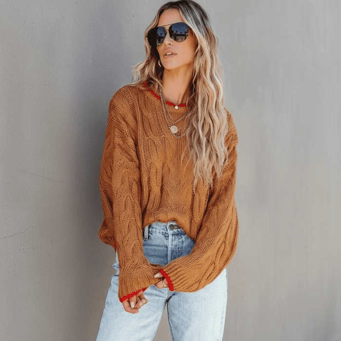 Vintage Splice Boho Knit Sweater