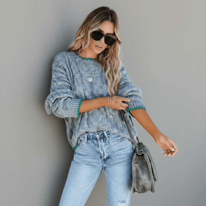 Vintage Splice Boho Knit Sweater