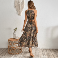 Boho Beach Hut Beach Dress, Boho Dress, Summer Dress, Midi Dress, Sleeveless Dress, Crop Top Dress, Two Piece Dress Boho Two Piece Floral Crop Top and Skirt Set