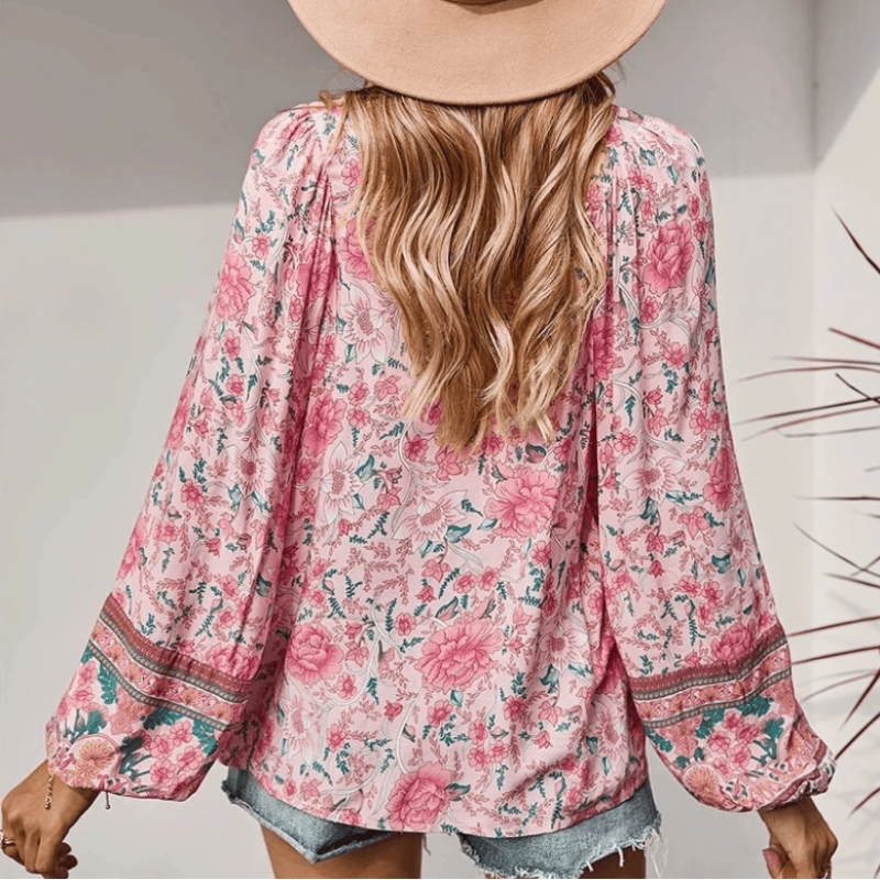 Boho Beach Hut Blouses & Shirts Boho Chic Floral Blouse