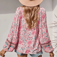 Boho Beach Hut Blouses & Shirts Boho Chic Floral Blouse