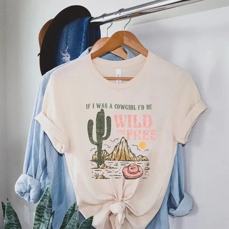 Boho Beach Hut Blouses & Shirts Vintage Boho Western Oversized Graphic Tee Off White / L