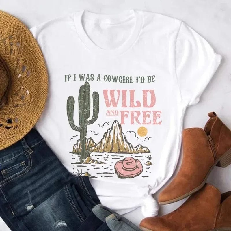 Boho Beach Hut Blouses & Shirts Vintage Boho Western Oversized Graphic Tee White / L