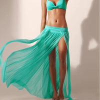 Boho Beach Hut Cover-Up Skirt, Bikini Cover Up Skirt Summer Beach Cover Up Skirt Green / One Size