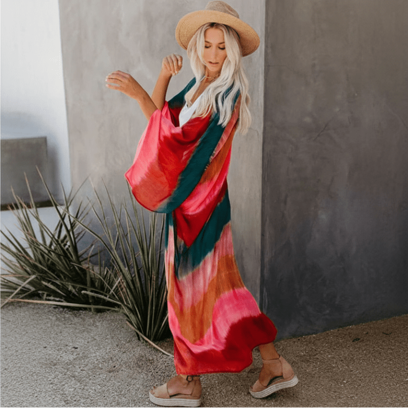 Boho Beach Hut Cover-Ups, Cardigan, Kimono Boho Beach Kimono Cover Up