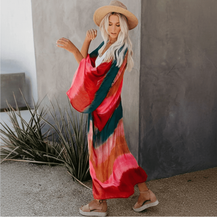 Boho Beach Hut Cover-Ups, Cardigan, Kimono Boho Beach Kimono Cover Up