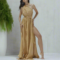 Boho Beach Hut Cover-Ups, Dress, Maxi dress Boho Beach Cover-Up Maxi Dress Khaki / One Size