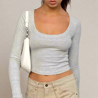 Boho Beach Hut Crop Top, Long Sleeve Shirt Long Sleeve Crop Top