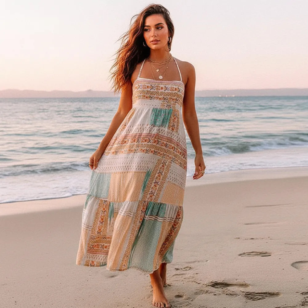 Boho Beach Sundress Pink / L Boho Beach Sundress Pink / L