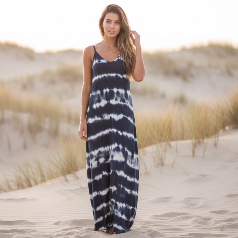 Sleeveless Loose Maxi Dress Boho Casual Tie Dye Summer Essential Boho Beach Hut Sleeveless Loose Maxi Dress Boho Casual Tie Dye Summer Essential Boho Beach Hut