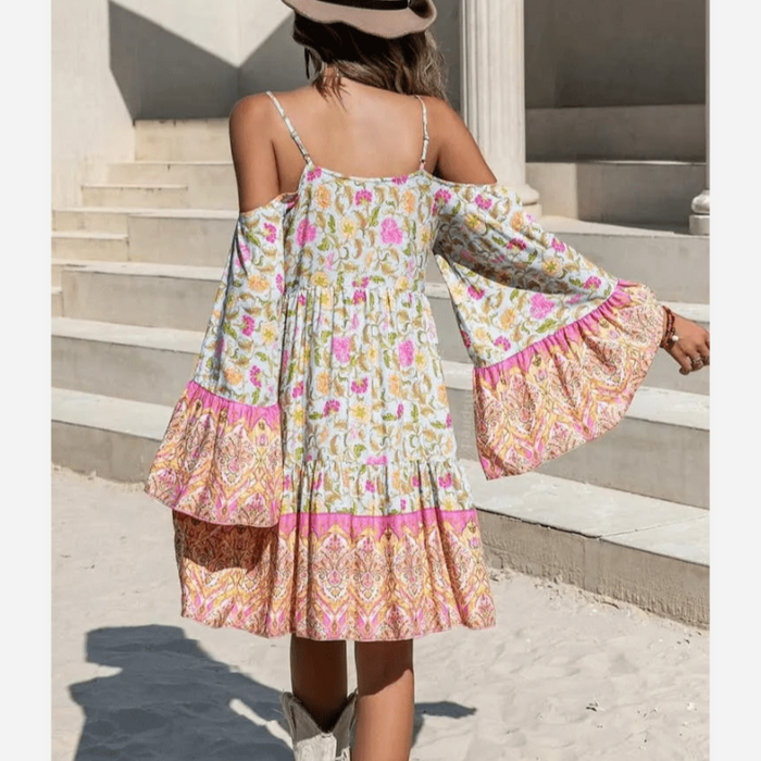Boho Beach Hut Dresses, Mini Dress Bohemian Summer Dress