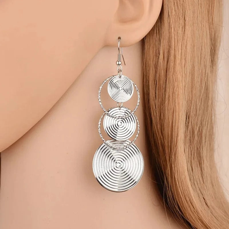 Boho Dangle Earrings Circle Shape Statement Jewelry for Women