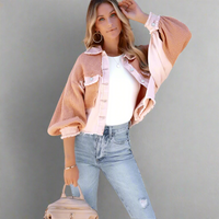 Boho Beach Hut Jackets, Coats Distressed Frayed Boho Jacket Pink / S