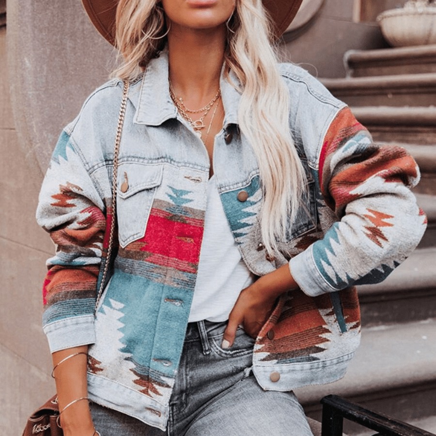 【BOHEMIAN SEOUL】BOHEMSEO CREASED DIAGONAL ZIP JACKET Boho Denim Jacket | Jean Jacket – Boho Beach Hut