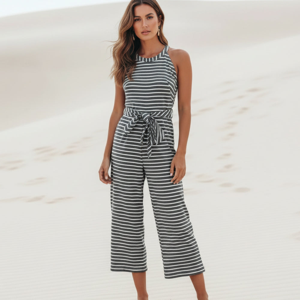 Ladies Jumpsuit Playsuit Next Day Delivery Boho Striped Sleeveless Romper Jumpsuit Belted Wide Leg Summer Style Ladies Jumpsuit Playsuit Next Day Delivery Boho Striped Sleeveless Romper Jumpsuit Belted Wide Leg Summer Style