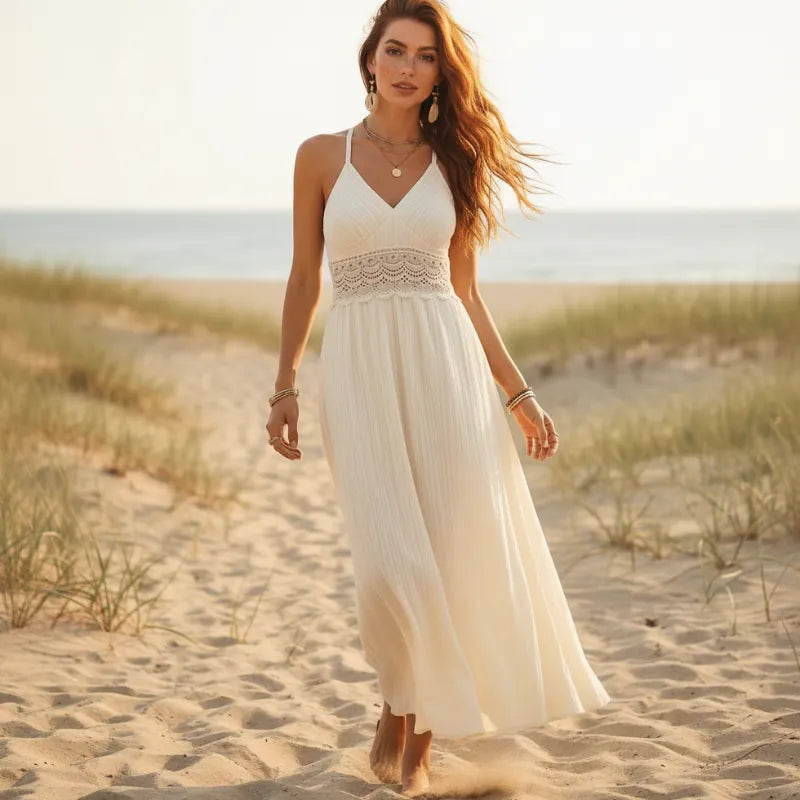 Off White Lace Boho Backless Maxi Dress Boho Beach Hut Off White Lace Boho Backless Maxi Dress Boho Beach Hut