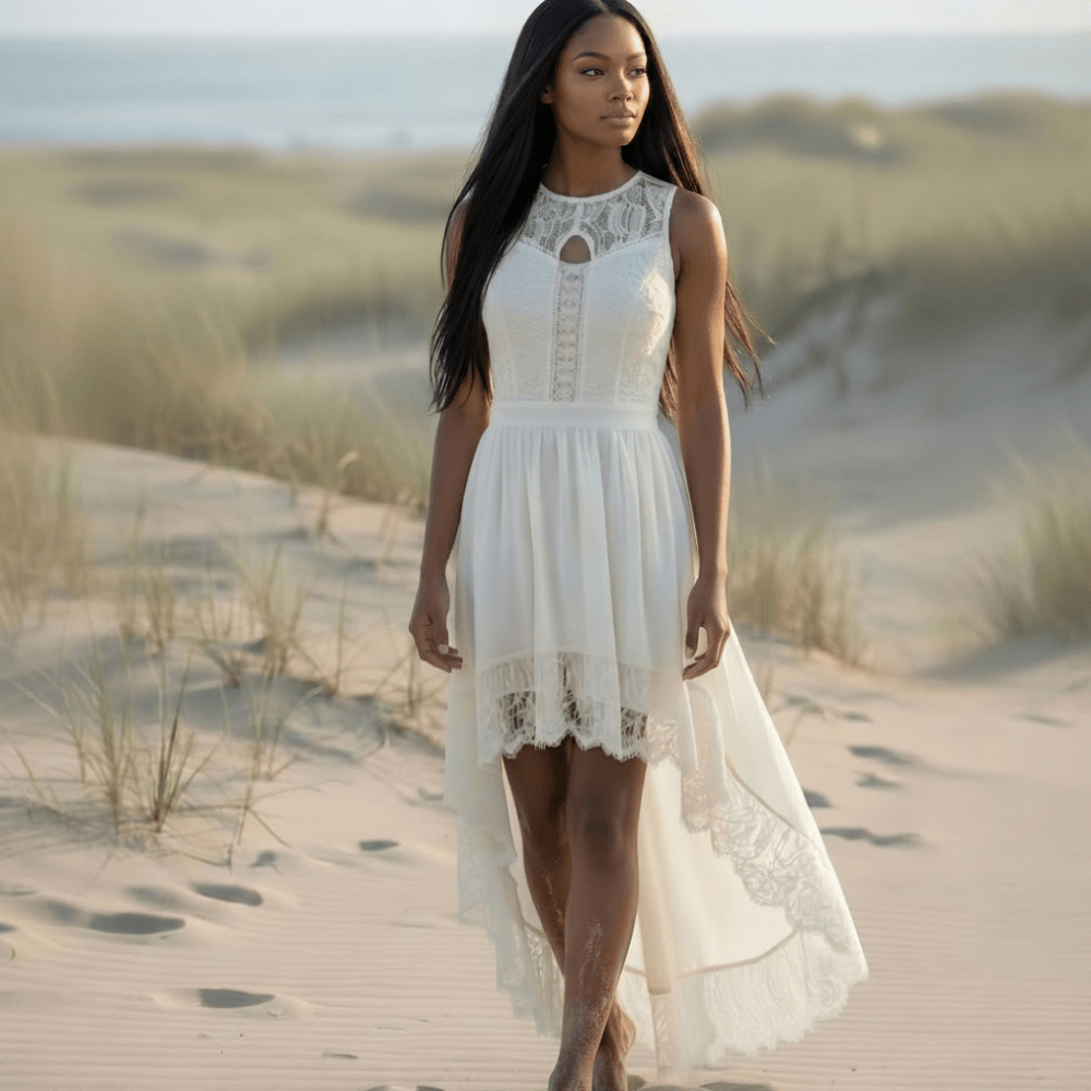 Boho Lace Midi Dress Off White | Sleeveless Summer Dress for Women in Off White | Women's Boho Fashion | XL | Polyester Female Adults Boho Lace Midi Dress Off White | Sleeveless Summer Dress for Women in Off White | Women's Boho Fashion | XL | Polyester Female Adults