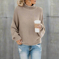 Boho Beach Hut Pullovers, Sweater, Knit Sweater Khaki / S Knit Loose Pullover Fashion Sweater