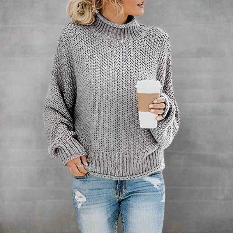 Boho Beach Hut Pullovers, Sweater, Knit Sweater Gray / S Knit Loose Pullover Fashion Sweater