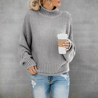 Boho Beach Hut Pullovers, Sweater, Knit Sweater Gray / S Knit Loose Pullover Fashion Sweater