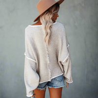 Boho Beach Hut Pullovers, Sweater, Knit Sweater, Long Sleeve Bohemian Oversized Casual Pullover Sweater