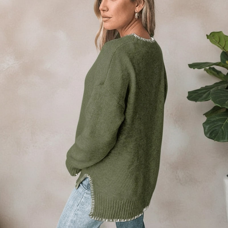 Boho Beach Hut Pullovers, Sweater, Knit Sweater, Long Sleeve Boho Loose Fit Pullover Sweater