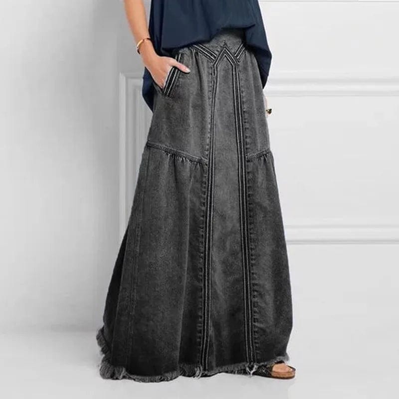 Boho denim skirts hotsell