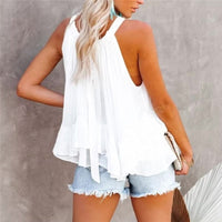 Boho Beach Hut Sleeveless Blouse, Tank Top, Sleeveless Shirt, Crop Top Boho Ruffled Sleeveless Crop Top