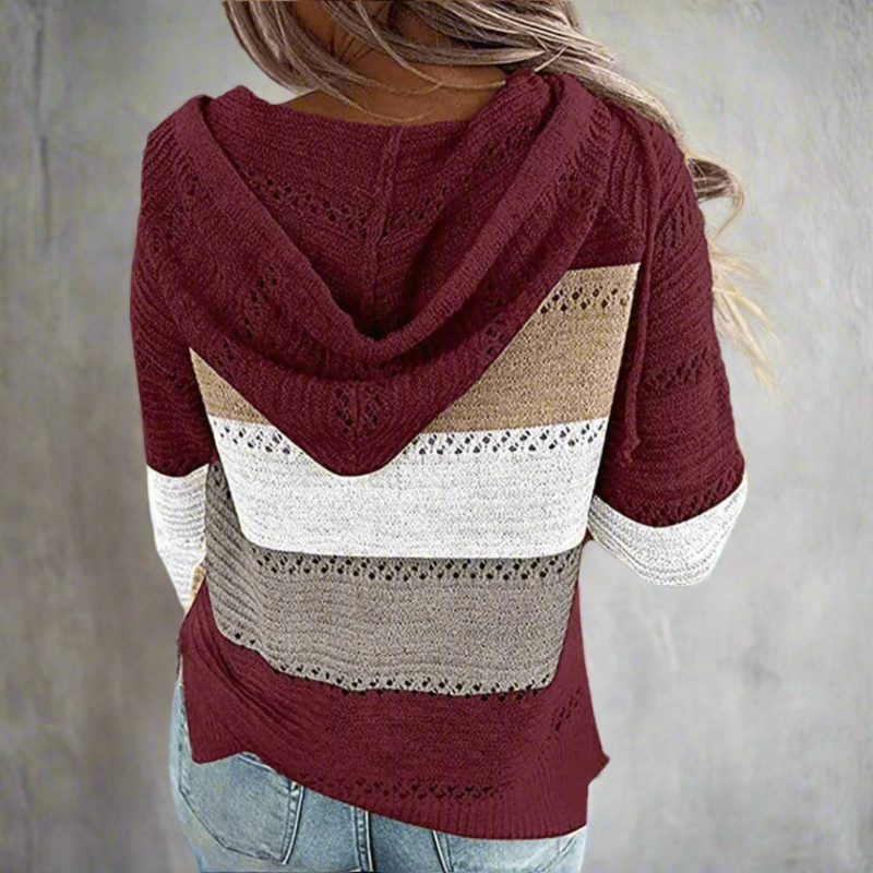 Boho Beach Hut Sweater, Pullover Sweater Boho Patchwork Pullover Sweater