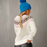 Boho Beach Hut Sweater, Pullover Sweater Boho Vintage Knit Pullover Sweater