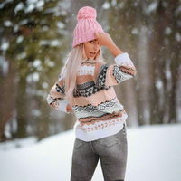 Boho Beach Hut Sweater, Striped Sweater, Pullover, Pink Sweater, Brown Sweater, Gray Sweater Boho Inspired Knit Pullover Sweater