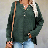 Boho Beach Hut Sweaters, Knit Sweaters Green / S Bohemian Long Sleeve Sweater