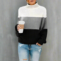 Boho Beach Hut Sweaters, Pullovers, Knit Sweaters Boho Striped Knit Sweater Black / S