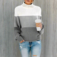 Boho Beach Hut Sweaters, Pullovers, Knit Sweaters Boho Striped Knit Sweater Gray / S