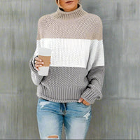 Boho Beach Hut Sweaters, Pullovers, Knit Sweaters Boho Striped Knit Sweater Khaki / S