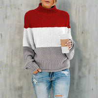 Boho Beach Hut Sweaters, Pullovers, Knit Sweaters Boho Striped Knit Sweater Red / S
