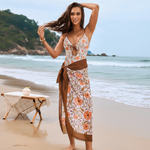 Orange Skirt & Swimsuit Set