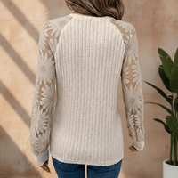 Boho Beach Hut T-Shirts, Long Sleeve Shirt, Lace Top, Blouse Lace Long Sleeve Boho Blouse