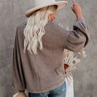 Boho Beach Hut T-Shirts, Long Sleeve Shirt, Lantern Sleeve Top Boho Lantern Sleeve Knit Top