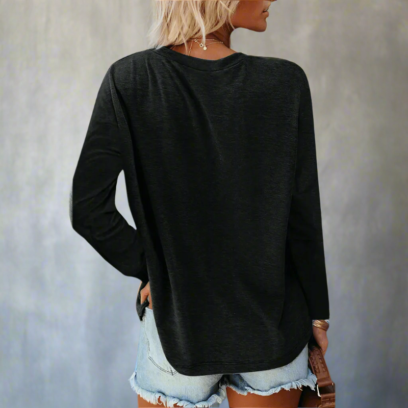 Boho Beach Hut T-Shirts, Long Sleeve Shirt, Plus size long sleeve Casual Long Sleeve Shirt with Pocket