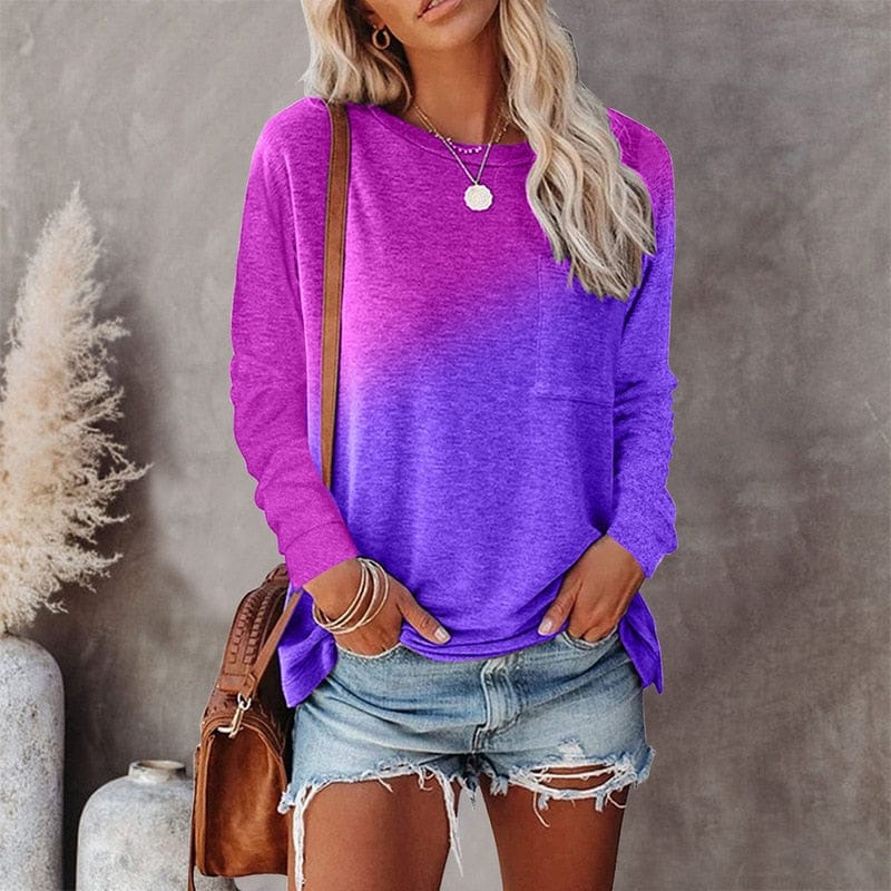 Boho Beach Hut T-Shirts, Long Sleeve Shirt, Plus size long sleeve Purple / S Colorful Long Sleeve Boho Shirt
