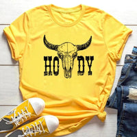 Boho Beach Hut T-Shirts, Short Sleeve Shirt, Printed Top Boho Western Cowgirl Shirt Yellow / S