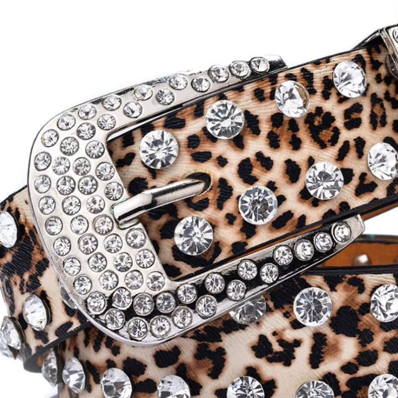 Boho Beach Hut Women's Belts, Designer Belts, Leopard Print Belt Boho Leopard Print Leather Belt Leopard Print / 40