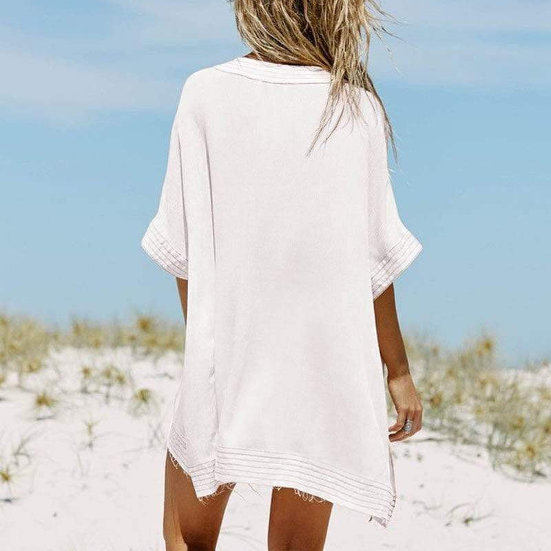 Boho Beach Hut Beach Cover up, Bikini Cover Up White / One Size Boho White Beach Cover Up