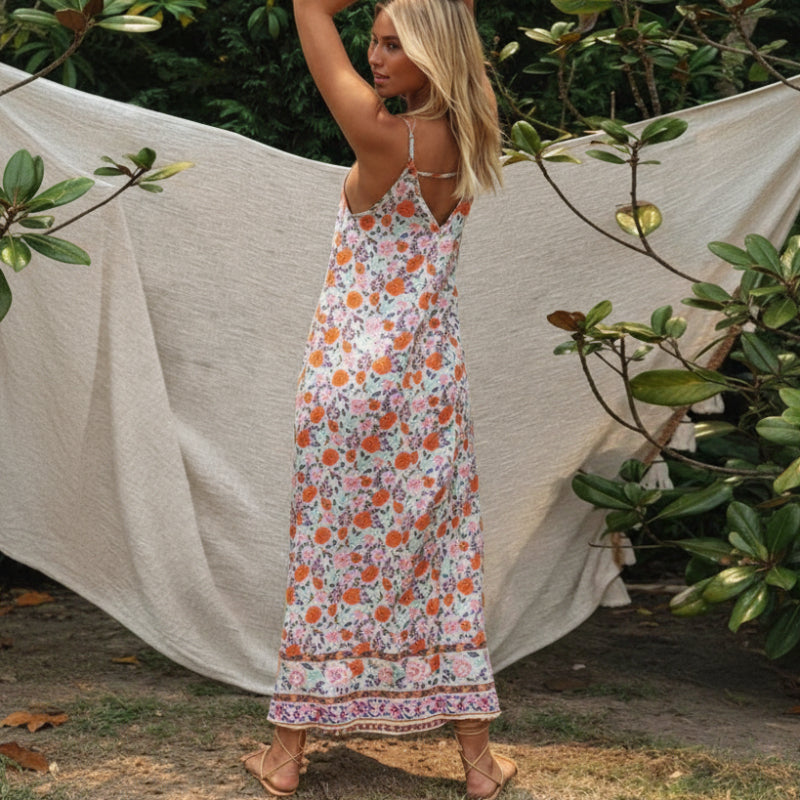 Boho Beach Hut Beach Dress, Chic Dress, Boho Dress, Summer Dress, Sun Dress, maxi dress, pink dress, floral dress, sleeveless dress Boho Loose Summer Sundress
