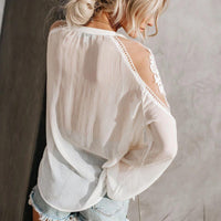 Boho Beach Hut Blouses & Shirts Bohemian Lace Long Sleeve Blouse