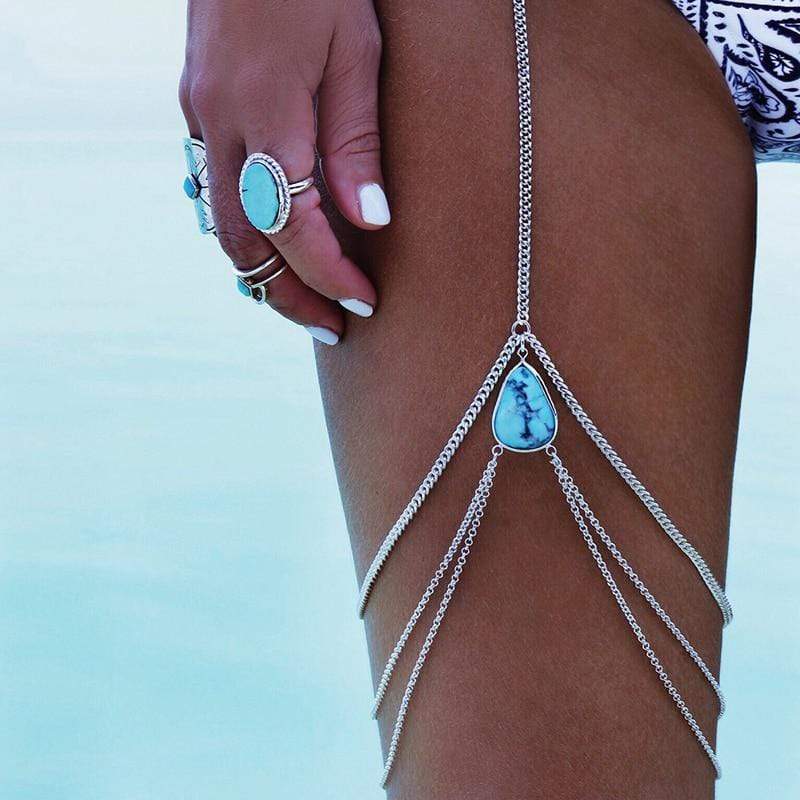 Boho Body Jewelry - Turquoise & Silver – Boho Beach Hut