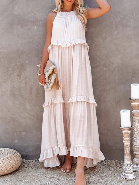 Bohemian ruffle dress best sale