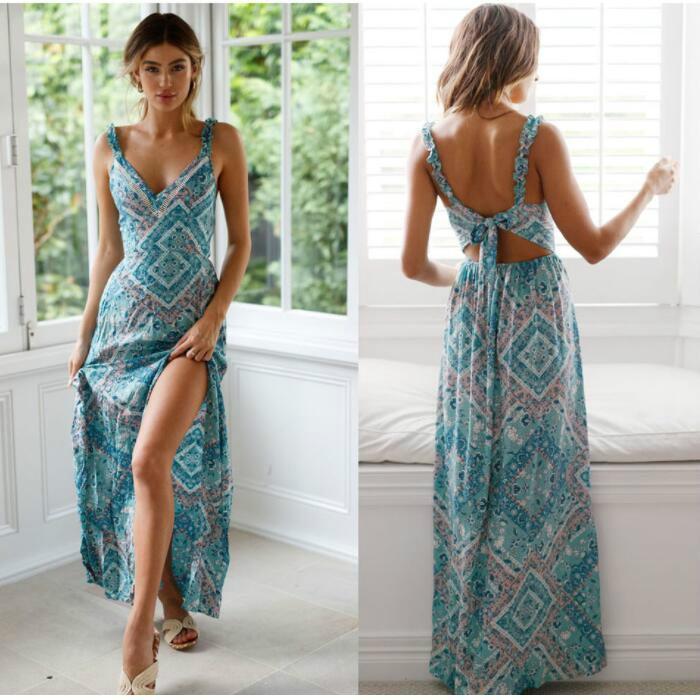 Low back maxi beach dress on sale