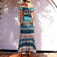 Boho Beach Hut Boho Dress, Summer Dress, 2 piece dress, green dress, plus size dress, beach dress Boho Floral Printed 2 Piece Maxi Dress